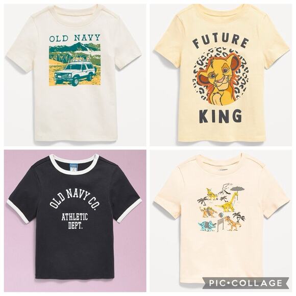 Old Navy Other - NEW Old Navy Toddler Boys Graphic T-Shirts Lot of 4 Short Sleeve 2T Future King